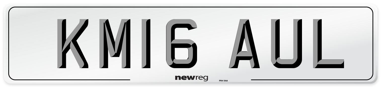 KM16 AUL Number Plate from New Reg